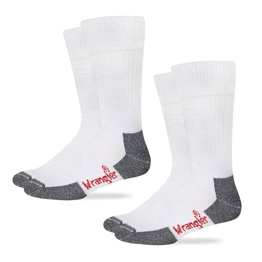 Wrangler Mens Ultra Dri Non Binding Stretch Top Crew Work Boot Socks 2 Pair Pack