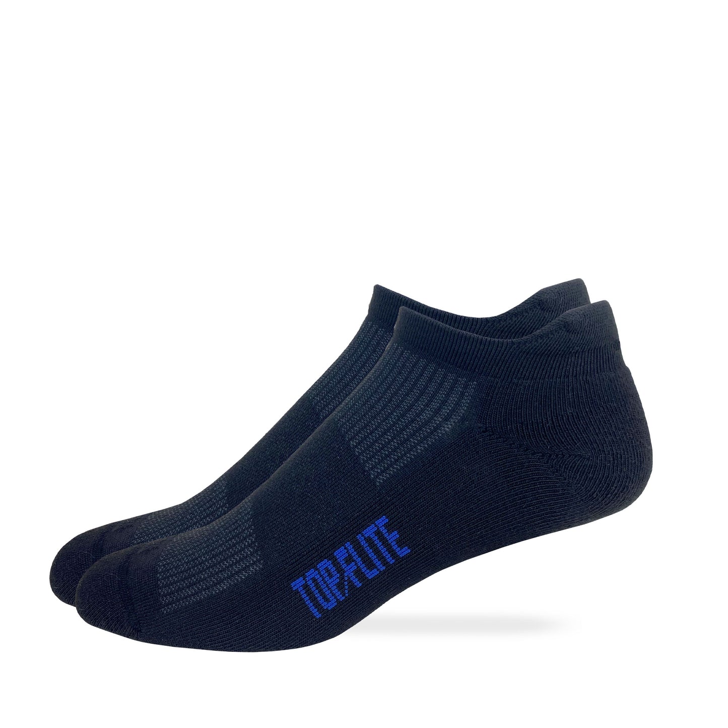 Top Flite Mens Moisture Wicking Seamless Toe Heel Tab Sport Socks 2 Pair Pack