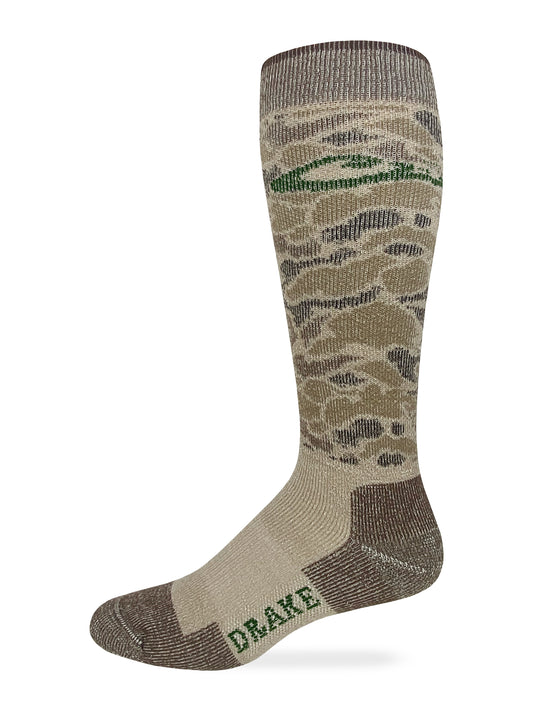 Drake Mens Old School Camo Merino Wool Tall Boot Socks 1 Pair