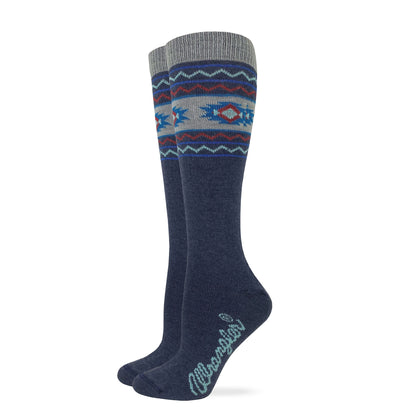 Wrangler Ladies Merino Wool Aztec Knee High Socks 1 Pair