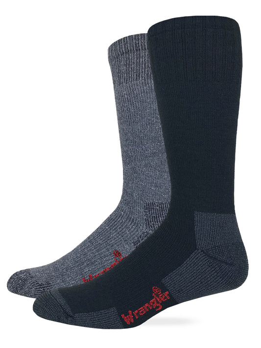 Wrangler Men's Ultra Dri Merino Wool Blend Work Socks 2 Pair