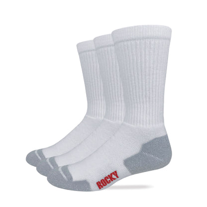 Rocky Mens Cotton Full Cushion Crew Socks 3 Pair Pack