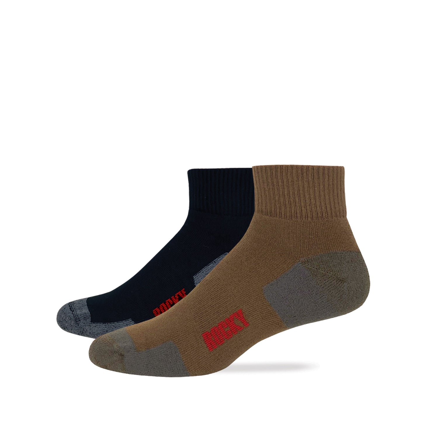 Rocky Mens Ultra Dri Full Cushion Quarter Socks 2 Pair Pack