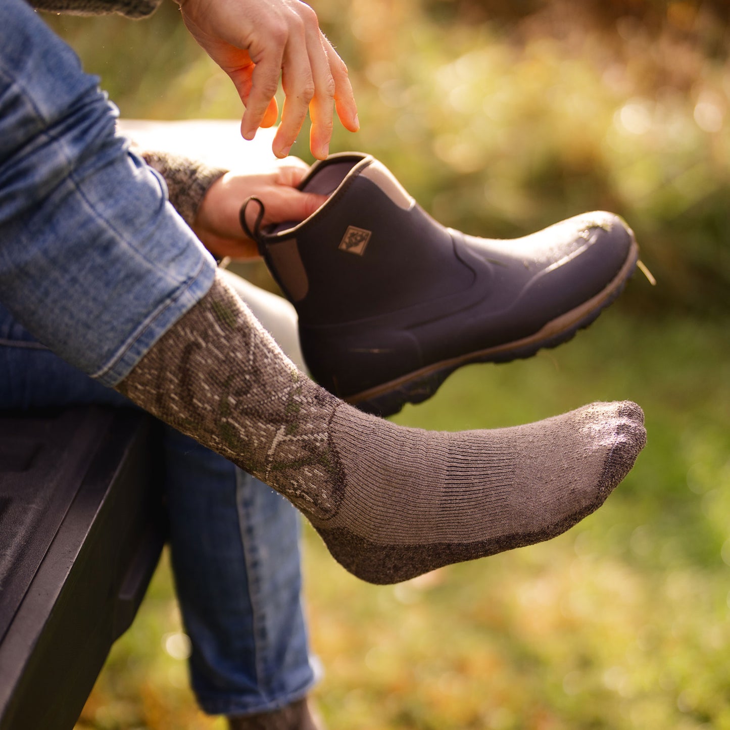 Muck Boot Mens Merino Wool Blend Camo Tall Boot Socks 2 Pair Pack