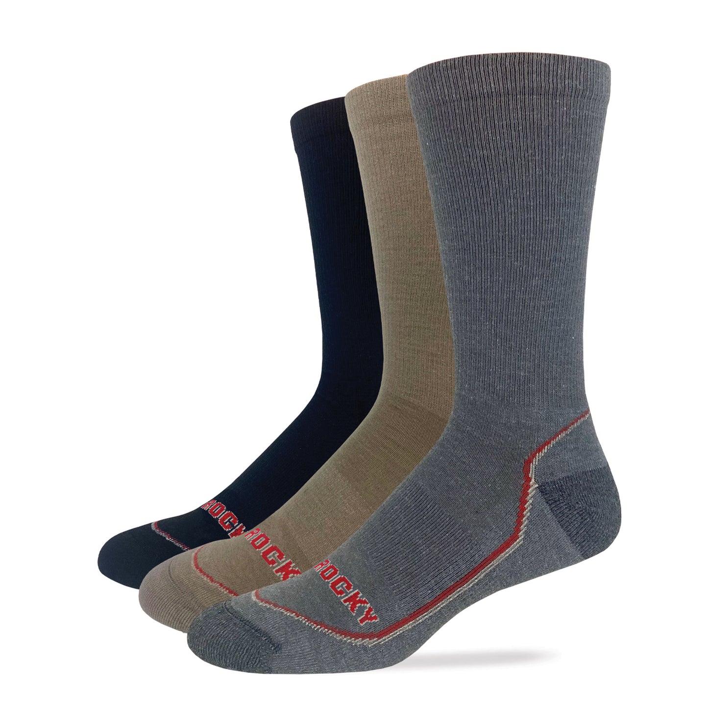 Rocky Mens Merino Wool Lightweight Year Round Crew Socks 1 Pair Pack