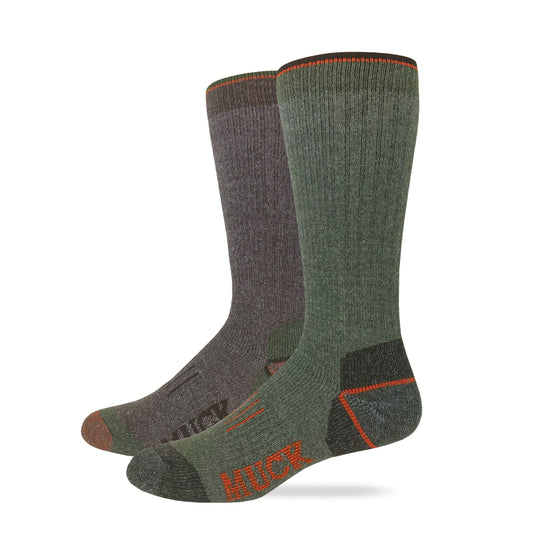 Muck Boot Mens Merino Wool Heavyweight Mid Calf Boot Socks 2 Pair Pack