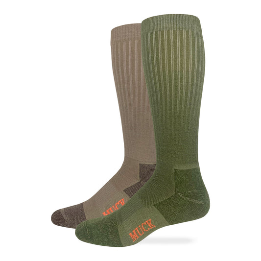 Muck Boot Mens Ultra Dri Year Round Tall Boot Socks 2 Pair Pack