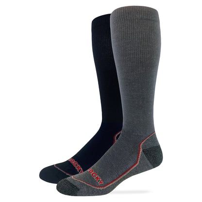 Rocky Mens Lightweight Merino Wool Year Round Tall Boot Socks 1 Pair Pack