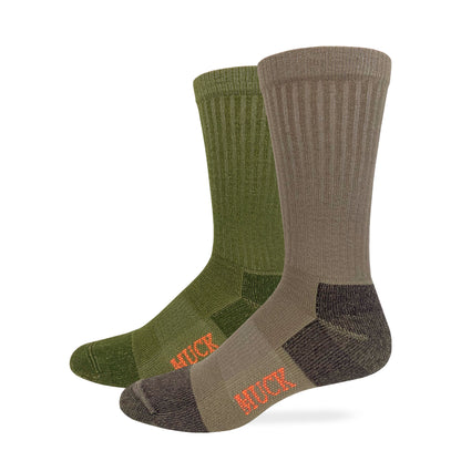 Muck Boot Mens Ultra Dri Year Round Crew Boot Socks 2 Pair Pack
