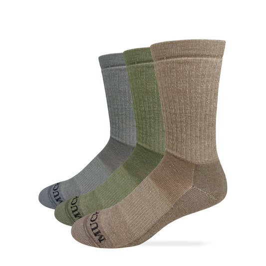Muck Boot Mens Merino Wool Year Round Full Cushion Crew Boot Socks 1 Pair Pack