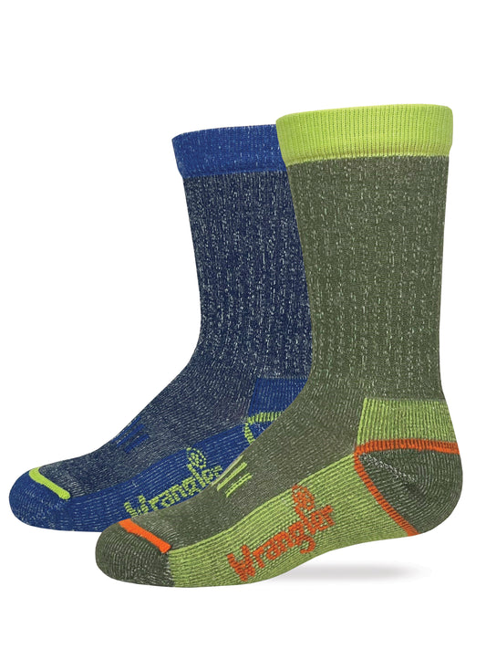 Wrangler Youth Boys Merino Wool Boot Socks 2 Pair Pack