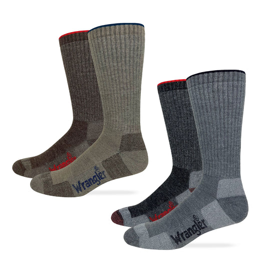 Wrangler Men's Riggs Merino Wool Mid Calf Work Boot Socks 2 Pack