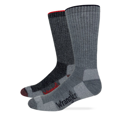 Wrangler Men's Riggs Merino Wool Mid Calf Work Boot Socks 2 Pack