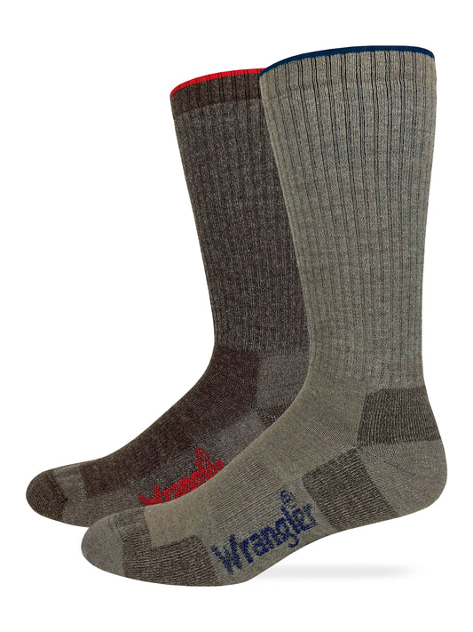 Wrangler Men's Riggs Merino Wool Mid Calf Work Boot Socks 2 Pack