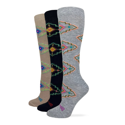 Wrangler Ladies Lightweight Aztec Pattern Knee High Boot Socks