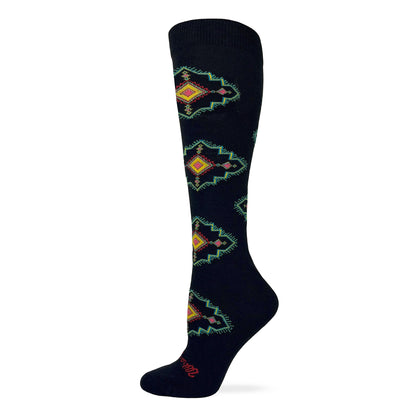 Wrangler Ladies Lightweight Aztec Pattern Knee High Boot Socks