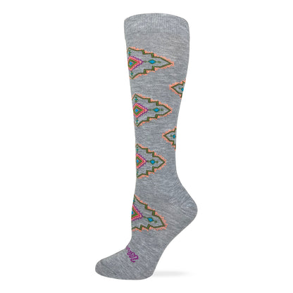 Wrangler Ladies Lightweight Aztec Pattern Knee High Boot Socks