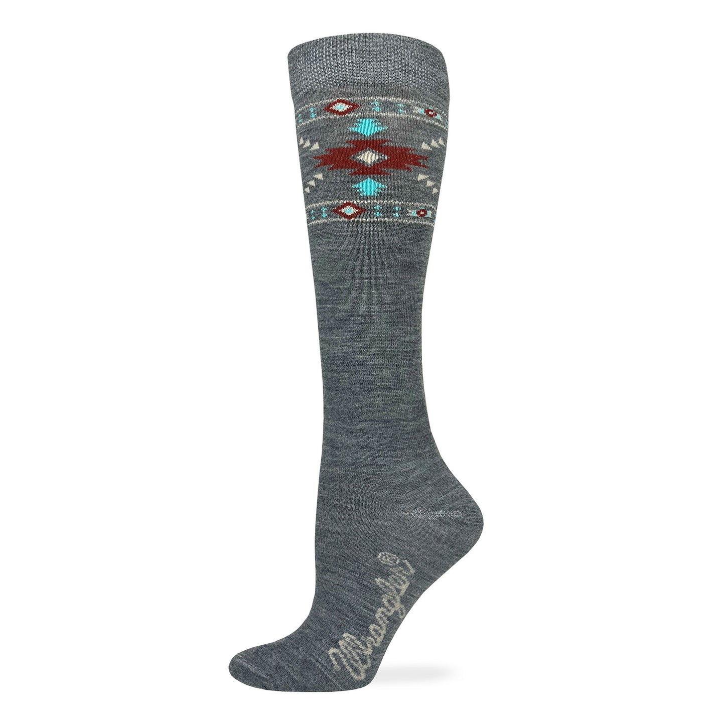 Wrangler Ladies Merino Wool Aztec Pattern Knee High Socks 1 Pair