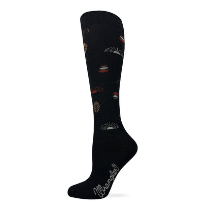 Wrangler Ladies Merino Wool Sunset Pattern Knee High Socks 1 Pair