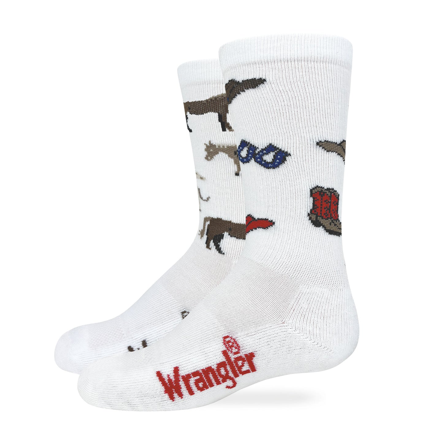 Wrangler Youth Boys Girls Western Pattern Boot Socks 2 Pair Pack