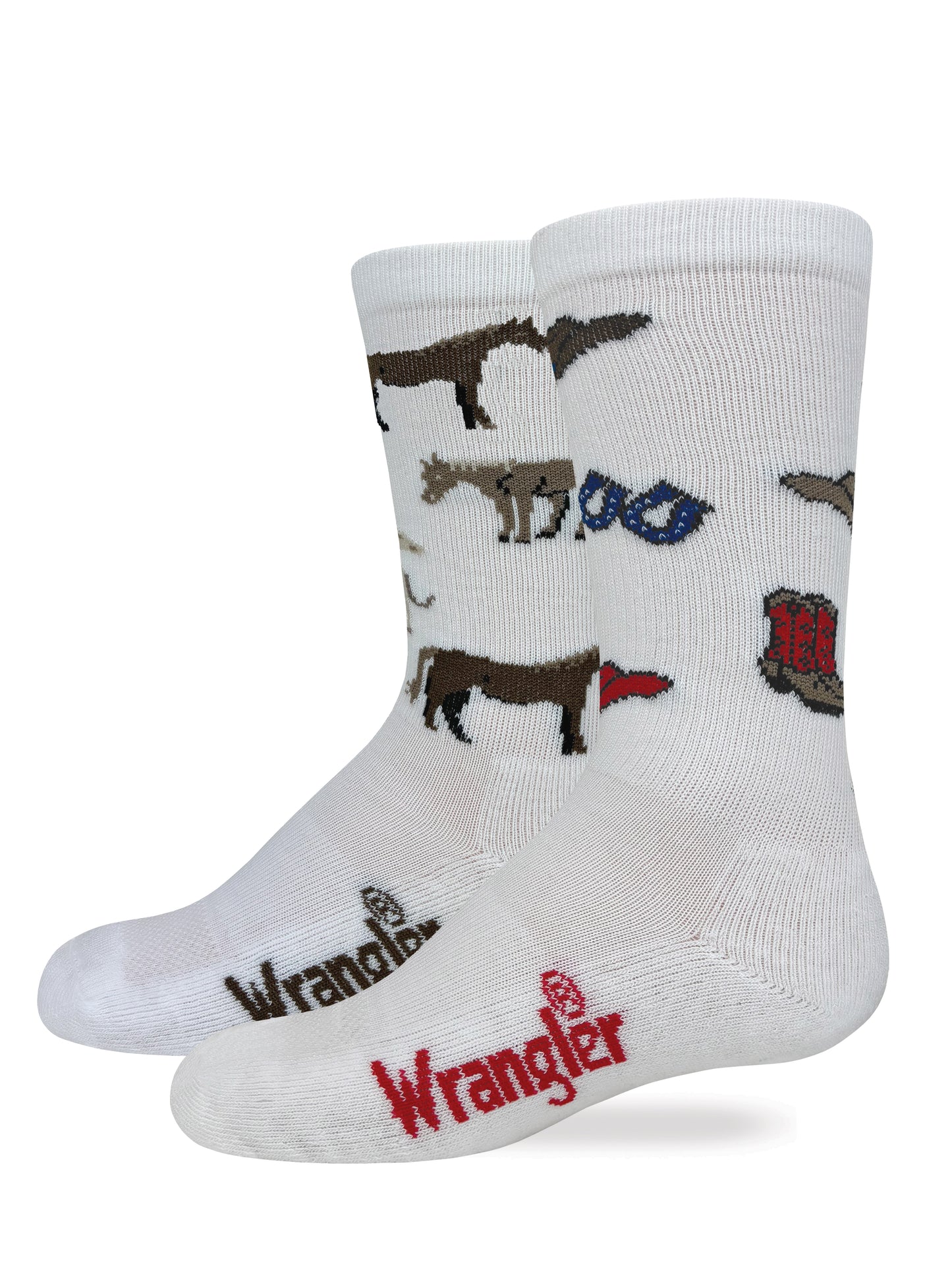 Wrangler Youth Boys Girls Western Pattern Boot Socks 2 Pair Pack