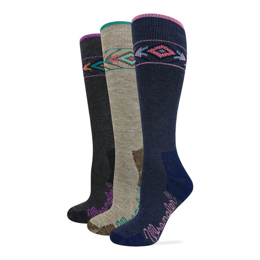 Wrangler Ladies Merino Wool Full Cushion Aztec Socks 1 Pair