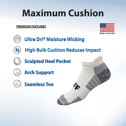 CUFF Maximum Cushion Ultra-Dri® Heel Tab Socks 2 Pair Pack