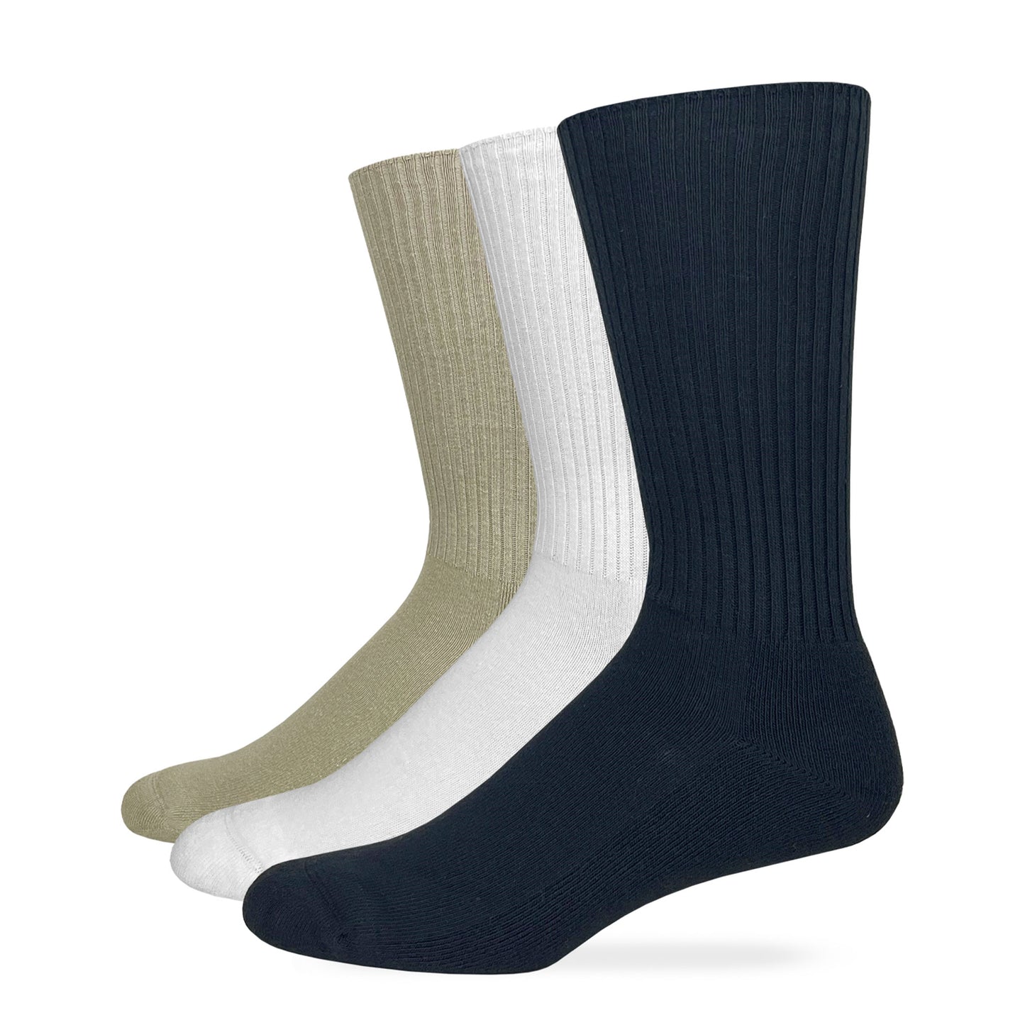 Carolina Ultimate Non-Binding Seamless Toe Cotton Crew Socks 2 Pair