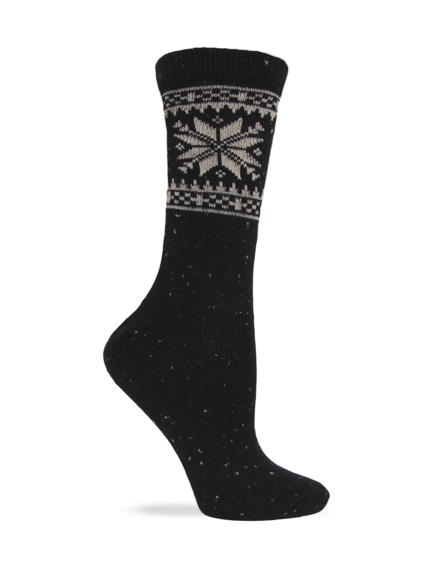 Wise Blend Ladies Snowflake Pattern Wool Crew Socks 1 Pair Pack