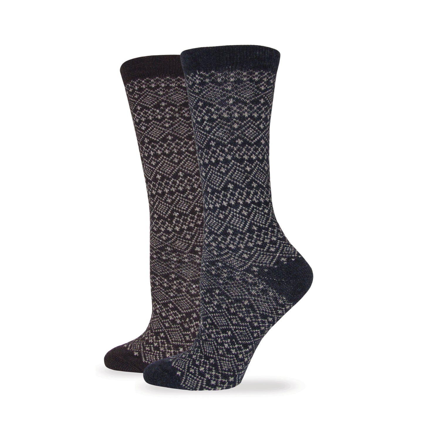 Wise Blend Ladies Sweater Fairisle Crew Socks 1 Pair Pack