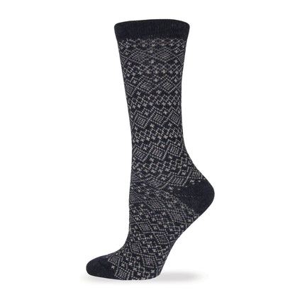 Wise Blend Ladies Sweater Fairisle Crew Socks 1 Pair Pack