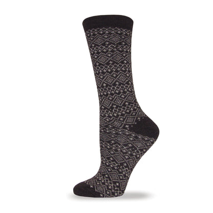 Wise Blend Ladies Sweater Fairisle Crew Socks 1 Pair Pack