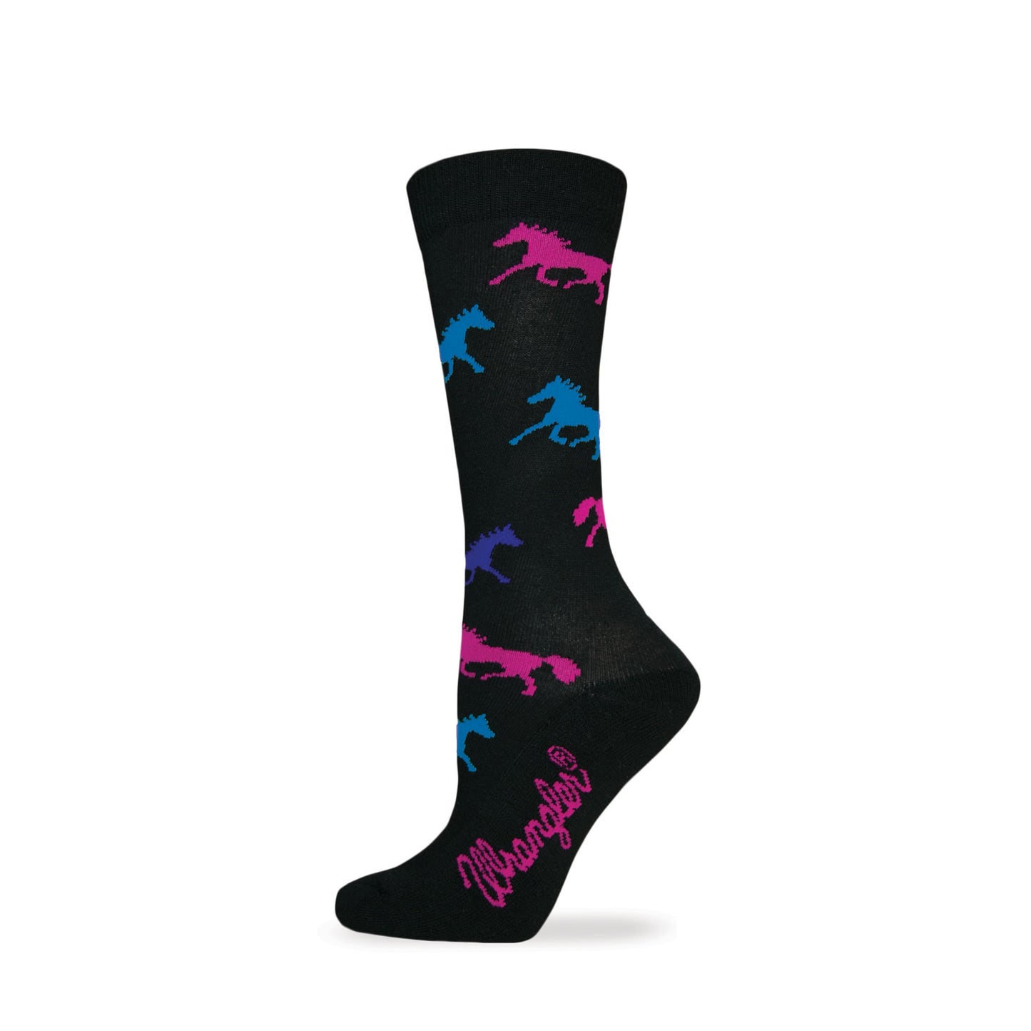 Wrangler Ladies Horse Pattern Crew Socks 1 Pair