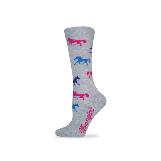 Wrangler Ladies Horse Pattern Crew Socks 1 Pair