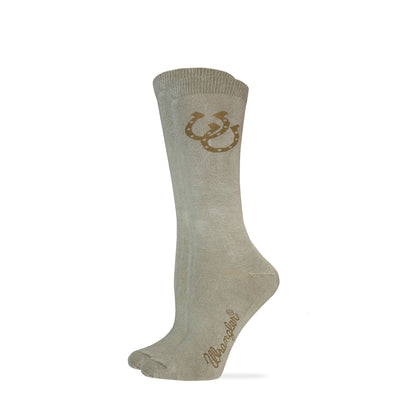 Wrangler Ladies Rayon Horse Shoe Crew Socks