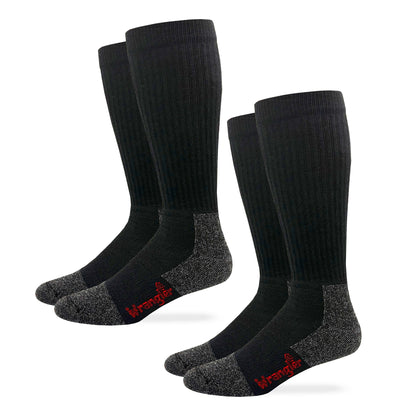 Wrangler Riggs Men's Cotton Over the Calf Work Boots Socks 2 Pair