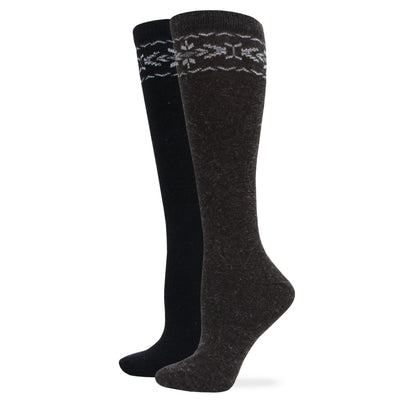 Wise Blend Ladies Angora Flower Knee High Socks 1 Pair Pack