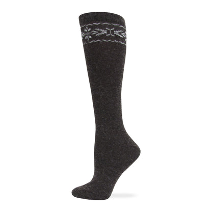 Wise Blend Ladies Angora Flower Knee High Socks 1 Pair Pack