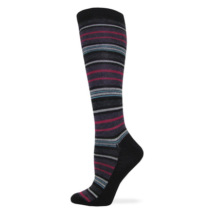 Wise Blend Ladies Angora Stripe Knee High Socks
