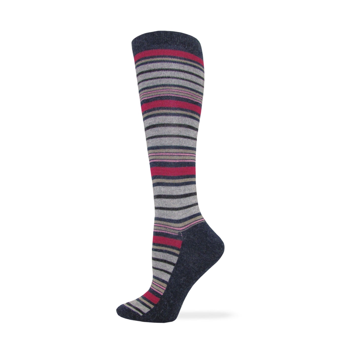 Wise Blend Ladies Angora Stripe Knee High Socks 1 Pair Pack