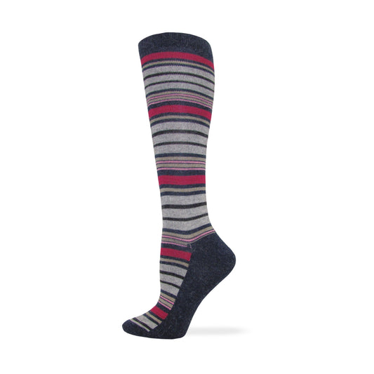 Wise Blend Ladies Angora Stripe Knee High Socks