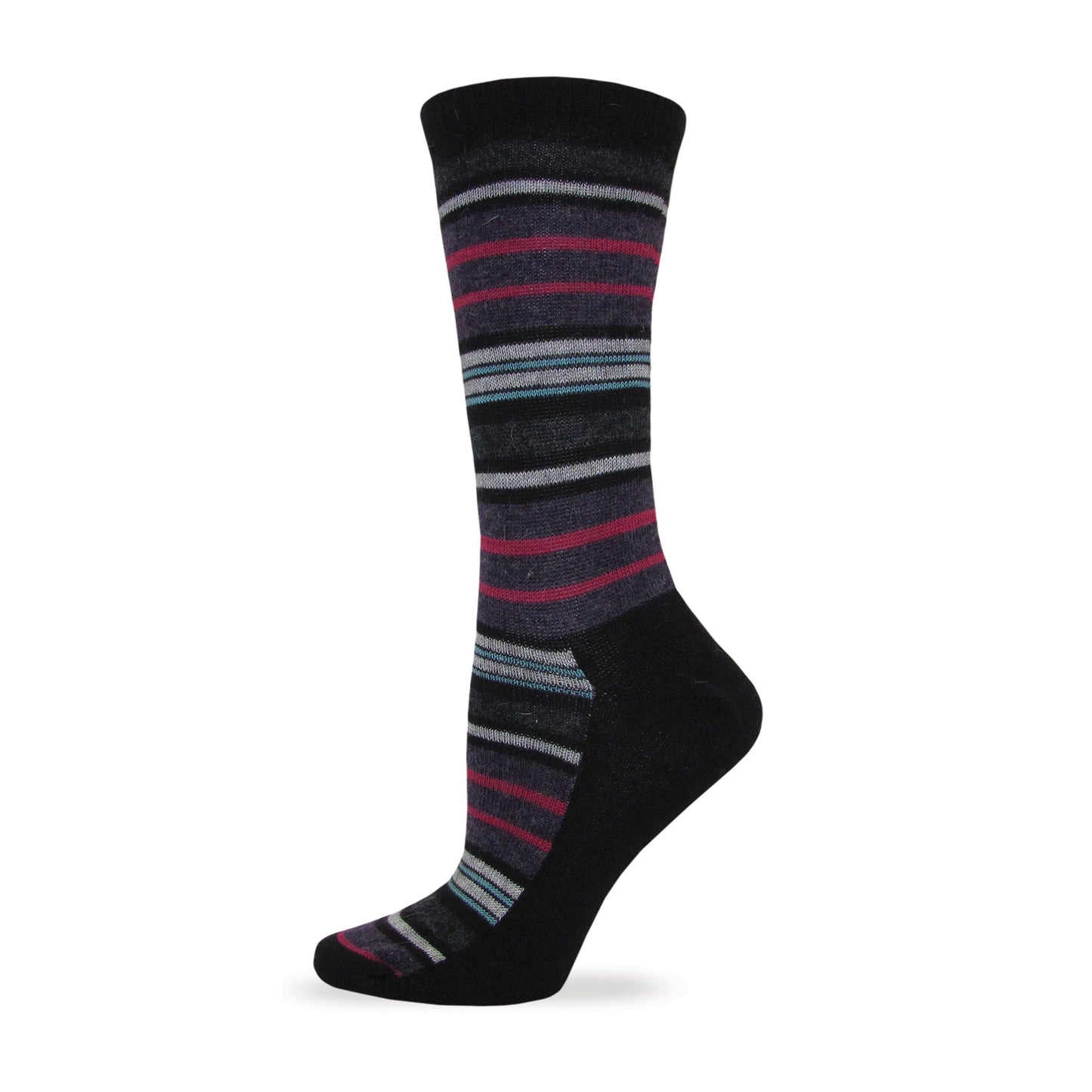 Wise Blend Ladies Angora Stripe Crew Socks 1 Pair Pack