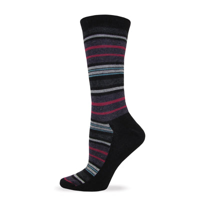 Wise Blend Ladies Angora Stripe Crew Socks 1 Pair Pack
