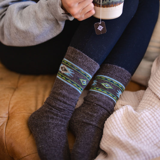 Wrangler Ladies Angora Aztec Knee High Socks 1 Pair