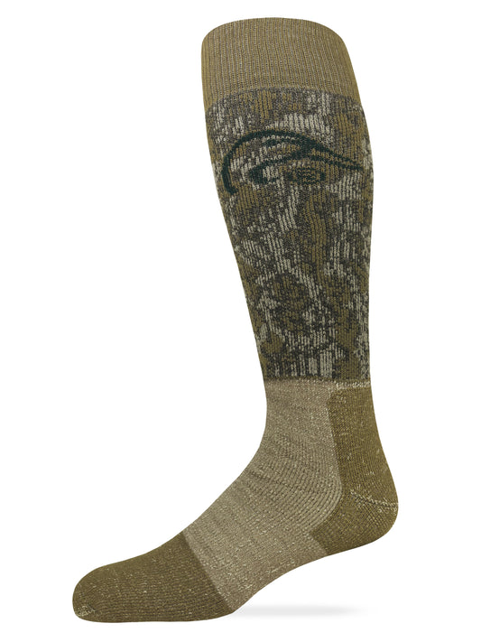 Ducks Unlimited Men's Mossy Oak Original Bottomland Tall Merino Wool Boot Socks 1 Pair