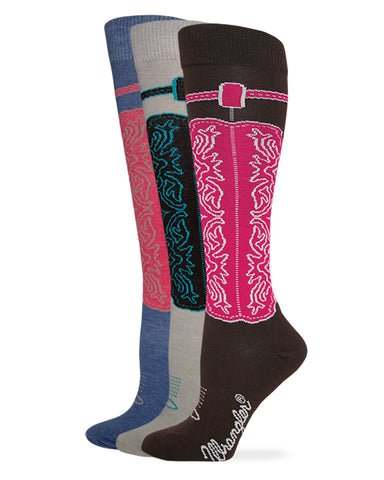 Wrangler Ladies Cowgirl Boot Knee High Socks 1 Pair