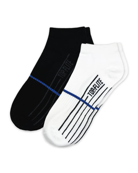Top Flite Men's Stripe Low Cut Socks 2 Pair Pack