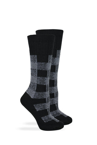 Wise Blend Ladies Merino Wool Blend Plaid Pattern Cushion Socks 1 Pair