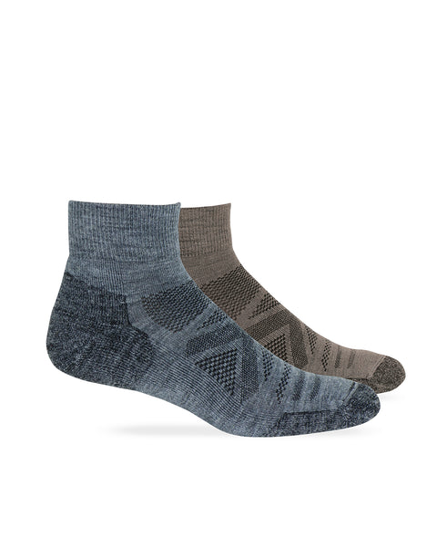 Wise Blend Men's Merino Wool Blend Hiker Quarter Socks 1 Pair Pack