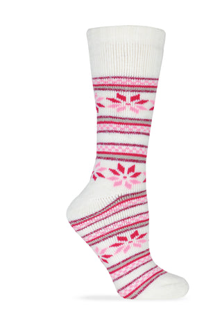 Wise Blend Ladies Merino Wool Blend Floral Frost Socks 1 Pair